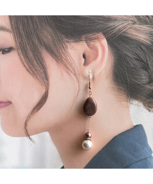 tone(トーン)の「【-lensa-】ニュアンスカラーのロングピアス(MA)(ピアス(両耳用)・レディース・シルバー・FREE)」の4枚目の写真