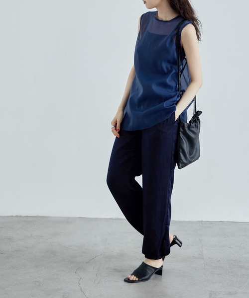 ENFOLD エンフォルド サテンJOGGER PANTS ジョガーパンツ