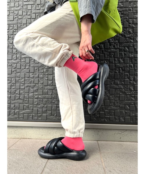 DEVICE（デバイス）の「【NATSUPOO SELECT】ソックス 靴下 ぽこぽこバブル＆アルファベットロゴ（ソックス/靴下・レディース・ホワイト/ピンク/オレンジ/ブルー・FREE）」の16枚目の写真