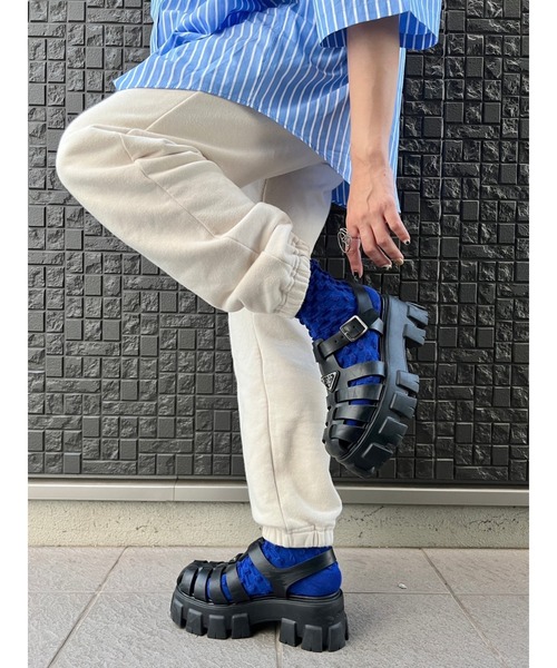 DEVICE（デバイス）の「【NATSUPOO SELECT】ソックス 靴下 ぽこぽこバブル＆アルファベットロゴ（ソックス/靴下・レディース・ホワイト/ピンク/オレンジ/ブルー・FREE）」の10枚目の写真