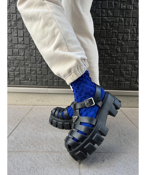 DEVICE（デバイス）の「【NATSUPOO SELECT】ソックス 靴下 ぽこぽこバブル＆アルファベットロゴ（ソックス/靴下・レディース・ホワイト/ピンク/オレンジ/ブルー・FREE）」の8枚目の写真