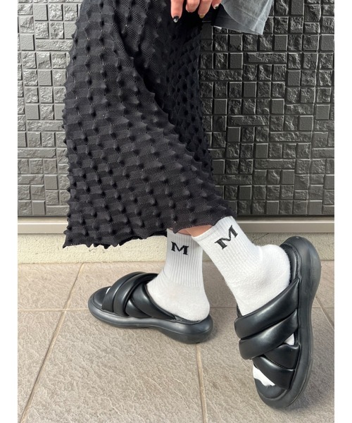 DEVICE（デバイス）の「【NATSUPOO SELECT】ソックス 靴下 ぽこぽこバブル＆アルファベットロゴ（ソックス/靴下・レディース・ホワイト/ピンク/オレンジ/ブルー・FREE）」の15枚目の写真