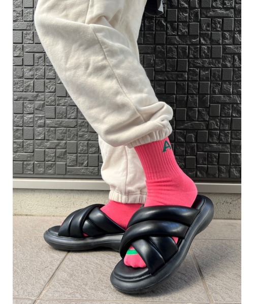 DEVICE（デバイス）の「【NATSUPOO SELECT】ソックス 靴下 ぽこぽこバブル＆アルファベットロゴ（ソックス/靴下・レディース・ホワイト/ピンク/オレンジ/ブルー・FREE）」の19枚目の写真