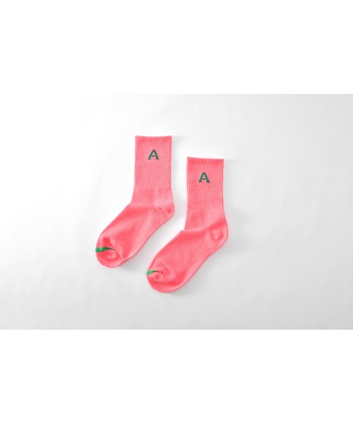 DEVICE（デバイス）の「【NATSUPOO SELECT】ソックス 靴下 ぽこぽこバブル＆アルファベットロゴ（ソックス/靴下・レディース・ホワイト/ピンク/オレンジ/ブルー・FREE）」の20枚目の写真