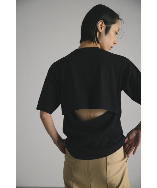 STYLEMIXER(スタイルミキサー)の「バックオープンT(Tシャツ/カットソー・レディース・ホワイト/ブラック/ベージュ・FREE)」の3枚目の写真