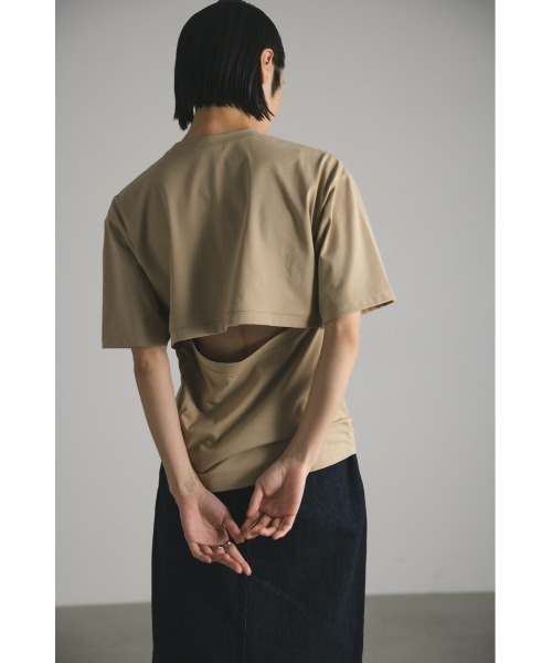 STYLEMIXER(スタイルミキサー)の「バックオープンT(Tシャツ/カットソー・レディース・ホワイト/ブラック/ベージュ・FREE)」の17枚目の写真