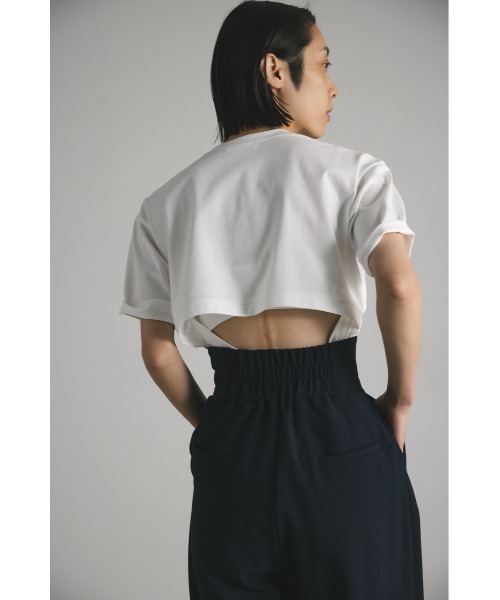 STYLEMIXER(スタイルミキサー)の「バックオープンT(Tシャツ/カットソー・レディース・ホワイト/ブラック/ベージュ・FREE)」の6枚目の写真