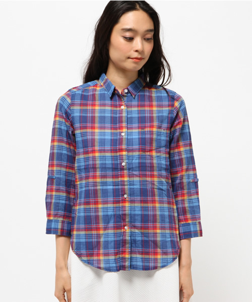 OUTLET（アウトレット）の「【CIAOPANIC TYPY】チェックカシュクールシャツ（シャツ/ブラウス・レディース・ネイビー/レッド・MEDIUM）」の3枚目の写真