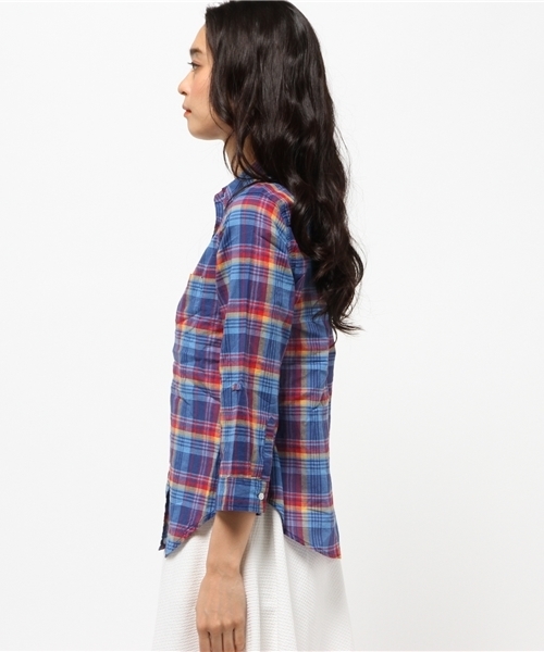 OUTLET（アウトレット）の「【CIAOPANIC TYPY】チェックカシュクールシャツ（シャツ/ブラウス・レディース・ネイビー/レッド・MEDIUM）」の4枚目の写真