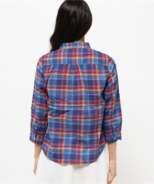 OUTLET（アウトレット）の「【CIAOPANIC TYPY】チェックカシュクールシャツ（シャツ/ブラウス・レディース・ネイビー/レッド・MEDIUM）」の5枚目の写真