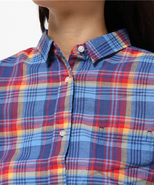 OUTLET（アウトレット）の「【CIAOPANIC TYPY】チェックカシュクールシャツ（シャツ/ブラウス・レディース・ネイビー/レッド・MEDIUM）」の6枚目の写真