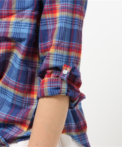 OUTLET（アウトレット）の「【CIAOPANIC TYPY】チェックカシュクールシャツ（シャツ/ブラウス・レディース・ネイビー/レッド・MEDIUM）」の8枚目の写真