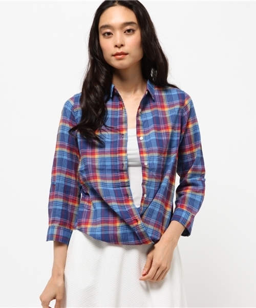 OUTLET（アウトレット）の「【CIAOPANIC TYPY】チェックカシュクールシャツ（シャツ/ブラウス・レディース・ネイビー/レッド・MEDIUM）」の13枚目の写真