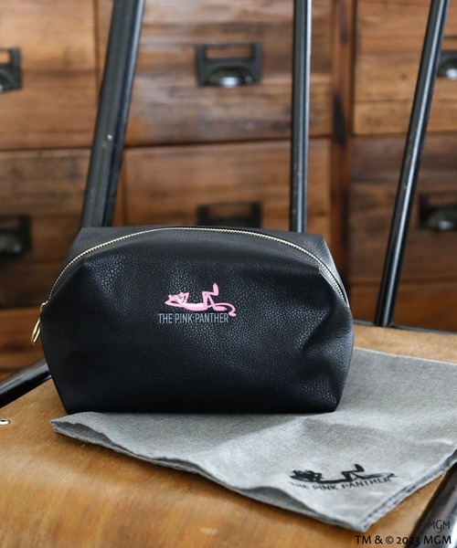 BAYFLOW(ベイフロー)の「【PINK PANTHER(ピンクパンサー)×BAYFLOW】ボックスポーチ(ポーチ・レディース・ブラック/ベージュ・0)」の2枚目の写真