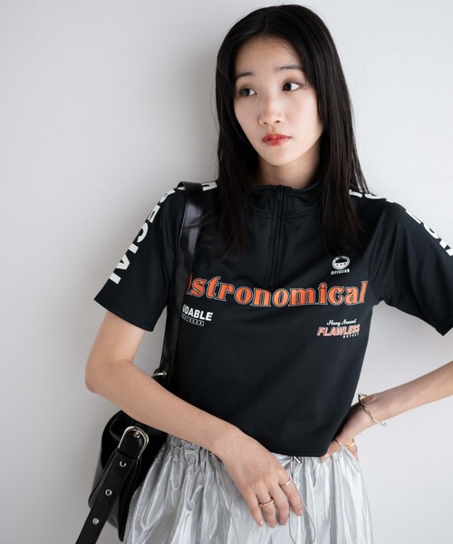 WEGO（ウィゴー）の「WEGO/ハーフジップジャージ（ジャージ・レディース・ブラック/ホワイト系その他・FREE）」の8枚目の写真