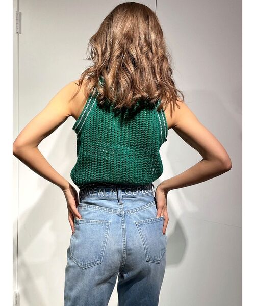 GYDA（ジェイダ）の「GGラインアメスリメッシュニットトップス（ニット/セーター・レディース・グリーン/ブラック/オフホワイト・FREE）」の13枚目の写真