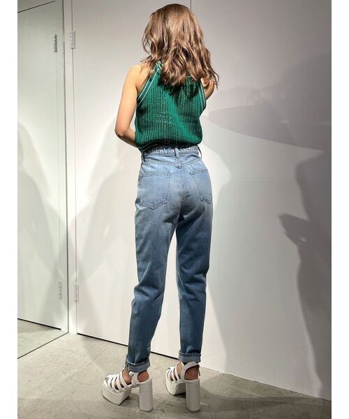 GYDA（ジェイダ）の「GGラインアメスリメッシュニットトップス（ニット/セーター・レディース・グリーン/ブラック/オフホワイト・FREE）」の18枚目の写真