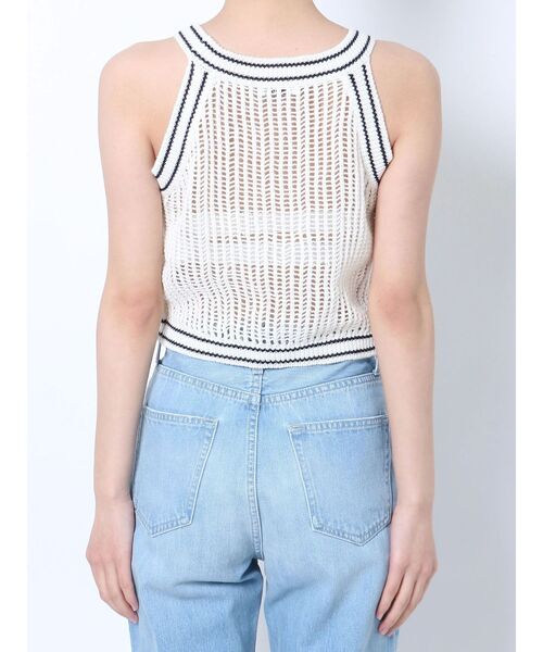 GYDA（ジェイダ）の「GGラインアメスリメッシュニットトップス（ニット/セーター・レディース・グリーン/ブラック/オフホワイト・FREE）」の8枚目の写真