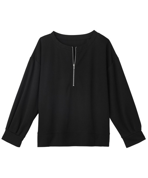 alotta(アロッタ)の「ポンチ素材ハーフジッププルオーバー(Tシャツ/カットソー・レディース・ブラック/ピンクベージュ/ホワイト・LL/3L/M/L)」の15枚目の写真