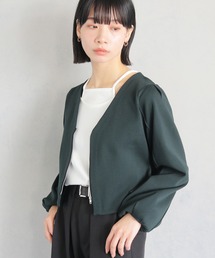 cheriella（シェリエラ）の「【cheriella】WEB限定ジップニットジャケット WEB LIMITED ZIP KNIT JACKET（ノーカラージャケット）」