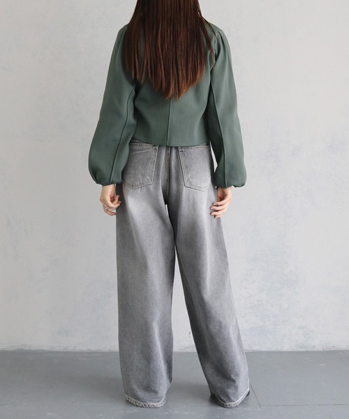 cheriella(シェリエラ)の「【cheriella】WEB限定ジップニットジャケット WEB LIMITED ZIP KNIT JACKET(ノーカラージャケット・レディース・カーキ/ダークグリーン/ブラック・M)」の10枚目の写真