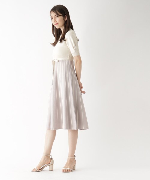 index（インデックス）の「◆配色ストライプニットワンピース【洗濯機洗い可】（ワンピース・レディース・ブルー系4/チャコール/ホワイト系9/ライトグレー系4・36/38/42/40）」の20枚目の写真