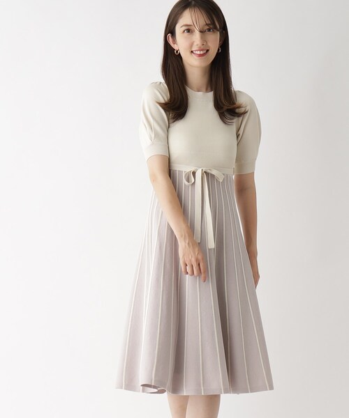 index（インデックス）の「◆配色ストライプニットワンピース【洗濯機洗い可】（ワンピース・レディース・ブルー系4/チャコール/ホワイト系9/ライトグレー系4・36/38/42/40）」の17枚目の写真