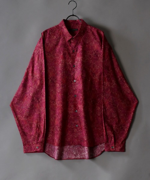 SITRY（シトリー）の「made in japan oversize misty marble balloon sleeve shirt/日本製 オーバーサイズ ドロップショルダー バルーンスリーブ シャツ/柄シャツ（シャツ/ブラウス・メンズ・ブラック/ブルー/グリーン/ワイン・M/L）」の4枚目の写真