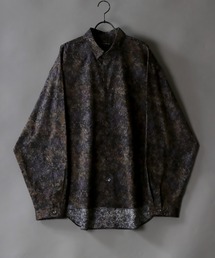 SITRY | made in japan oversize misty marble balloon sleeve shirt/日本製 オーバーサイズ ドロップショルダー バルーンスリーブ シャツ/柄シャツ(シャツ/ブラウス)
