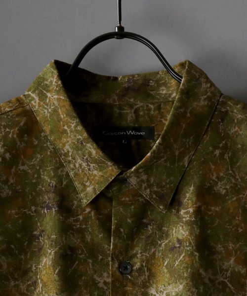 SITRY（シトリー）の「made in japan oversize misty marble balloon sleeve shirt/日本製 オーバーサイズ ドロップショルダー バルーンスリーブ シャツ/柄シャツ（シャツ/ブラウス・メンズ・ブラック/ブルー/グリーン/ワイン・M/L）」の15枚目の写真