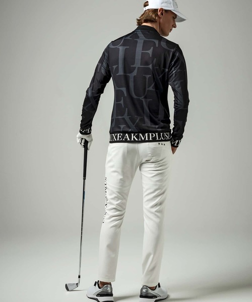 【セール】LUXEAKMPLUS(リュクスエイケイエムプラス)ゴルフ 裾ロゴ総柄モックネックTシャツ（Tシャツ/カットソー）｜LUXEAKMPLUS（リュクスエイケイエムプラス）