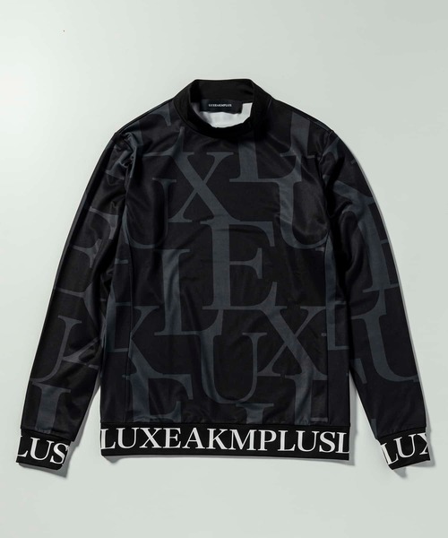 【セール】LUXEAKMPLUS(リュクスエイケイエムプラス)ゴルフ 裾ロゴ総柄モックネックTシャツ（Tシャツ/カットソー）｜LUXEAKMPLUS（リュクスエイケイエムプラス）