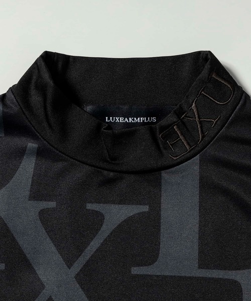 【セール】LUXEAKMPLUS(リュクスエイケイエムプラス)ゴルフ 裾ロゴ総柄モックネックTシャツ（Tシャツ/カットソー）｜LUXEAKMPLUS（リュクスエイケイエムプラス）
