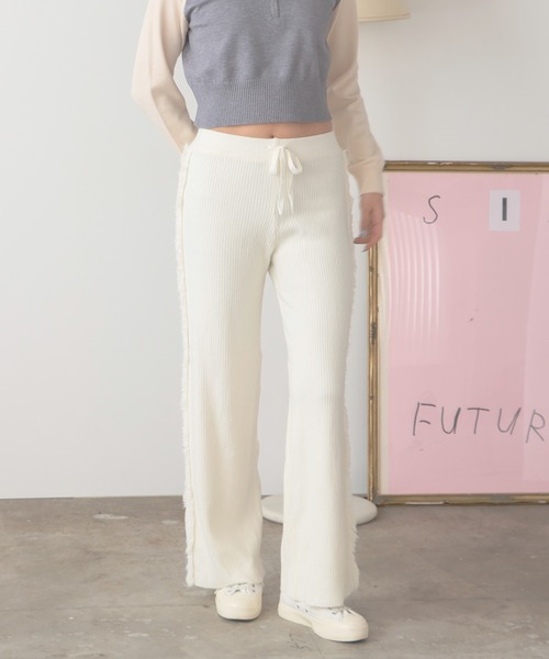 ROOPTOKYO（ループトウキョウ）の「フリンジラインニットパンツ（その他パンツ・レディース・ホワイト/ブラック/ベージュ・FREE）」の10枚目の写真