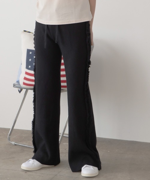 ROOPTOKYO（ループトウキョウ）の「フリンジラインニットパンツ（その他パンツ・レディース・ホワイト/ブラック/ベージュ・FREE）」の9枚目の写真