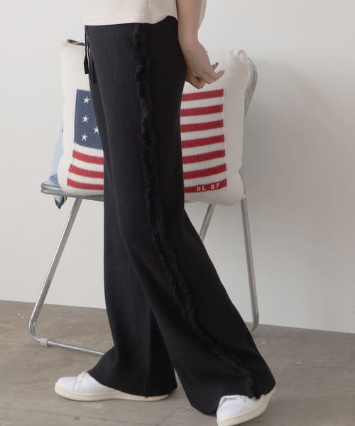 ROOPTOKYO（ループトウキョウ）の「フリンジラインニットパンツ（その他パンツ・レディース・ホワイト/ブラック/ベージュ・FREE）」の14枚目の写真