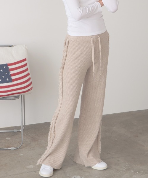 ROOPTOKYO（ループトウキョウ）の「フリンジラインニットパンツ（その他パンツ・レディース・ホワイト/ブラック/ベージュ・FREE）」の15枚目の写真