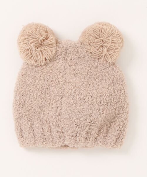 petit main（プティマイン）の「アニマルマシュマロビーニー（ニットキャップ/ビーニー・キッズ・アイボリー/ライトピンク/モカ・46cm/48cm）」の4枚目の写真