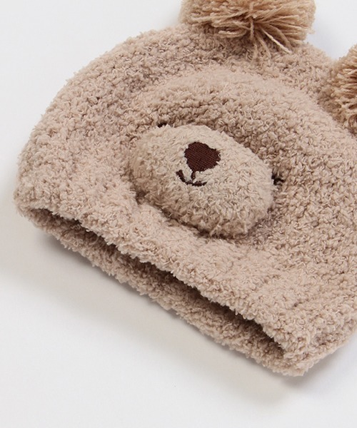 petit main（プティマイン）の「アニマルマシュマロビーニー（ニットキャップ/ビーニー・キッズ・アイボリー/ライトピンク/モカ・46cm/48cm）」の6枚目の写真