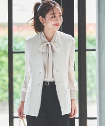 パールボタンツイードジレ