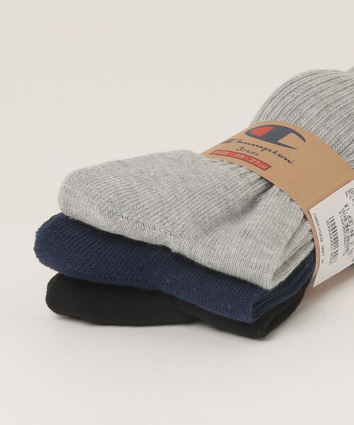 Champion(チャンピオン)の「【CHAMPION/チャンピオン】 フルレングスソックス3P CMSCY002 ワンポイントロゴ 3足組(ソックス/靴下・メンズ・ネイビー/グレー/ブラック/ホワイト・MEDIUM/SMALL/LARGE)」の5枚目の写真