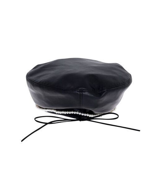 EATME（イートミー）の「フェイクパールラインベレー帽（ハンチング/ベレー帽・レディース・ブラック・FREE）」の7枚目の写真