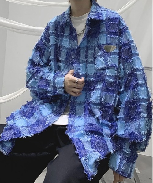 Burner（バーナー）の「【OKUOKU　0909】チェック柄 / シャツ / カジュアル / デザイン oku-outer-685322485397-43 U（その他アウター・メンズ・ブルー/ブラック・L/XL/M）」の15枚目の写真