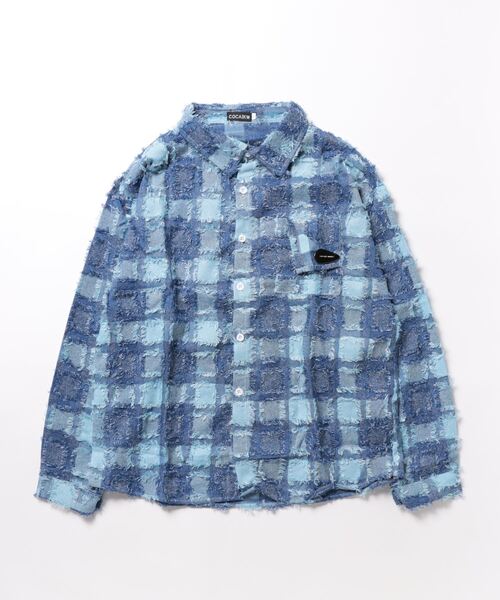 Burner（バーナー）の「【OKUOKU　0909】チェック柄 / シャツ / カジュアル / デザイン oku-outer-685322485397-43 U（その他アウター・メンズ・ブルー/ブラック・L/XL/M）」の6枚目の写真