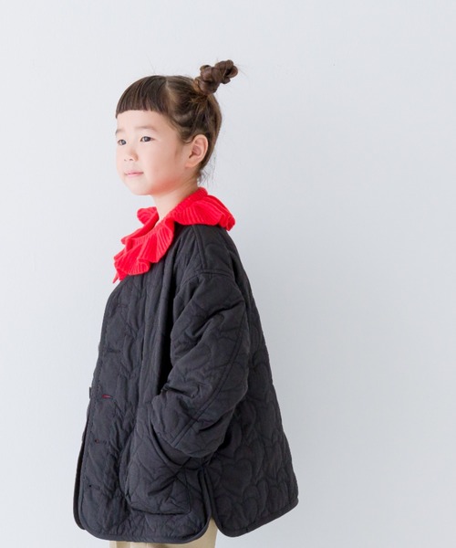 LOWRYS FARM（ローリーズファーム）の「ハートキルトブルゾン　969504（ナイロンジャケット・キッズ・アイボリー/ブラック・140cm/110cm/150cm/120cm/130cm）」の15枚目の写真