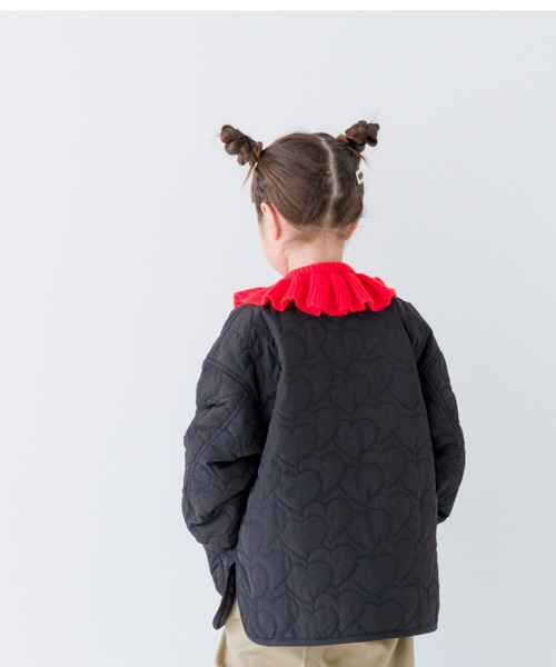 LOWRYS FARM（ローリーズファーム）の「ハートキルトブルゾン　969504（ナイロンジャケット・キッズ・アイボリー/ブラック・140cm/110cm/150cm/120cm/130cm）」の16枚目の写真