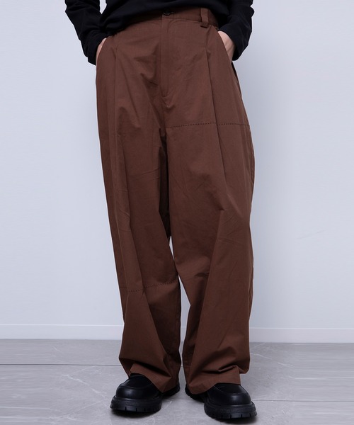 aimoha（アイモハ）の「aimoha men飾りステッチワイドパンツ（スラックス・メンズ・ブラック/ホワイト/ブラウン・MEDIUM/LARGE/X-LARGE）」の14枚目の写真