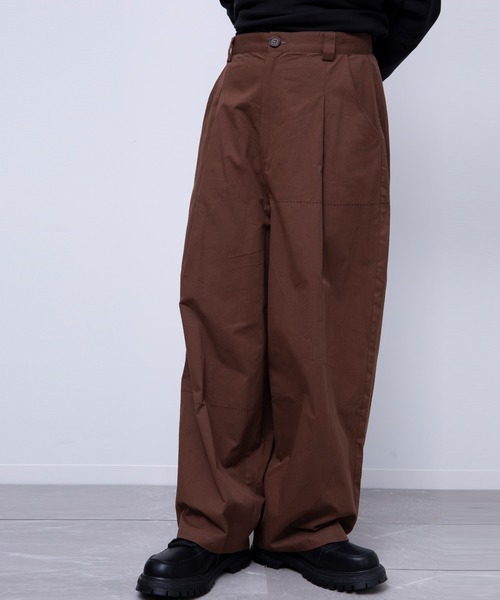 aimoha（アイモハ）の「aimoha men飾りステッチワイドパンツ（スラックス・メンズ・ブラック/ホワイト/ブラウン・MEDIUM/LARGE/X-LARGE）」の16枚目の写真