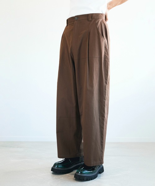 aimoha（アイモハ）の「aimoha men飾りステッチワイドパンツ（スラックス・メンズ・ブラック/ホワイト/ブラウン・MEDIUM/LARGE/X-LARGE）」の17枚目の写真