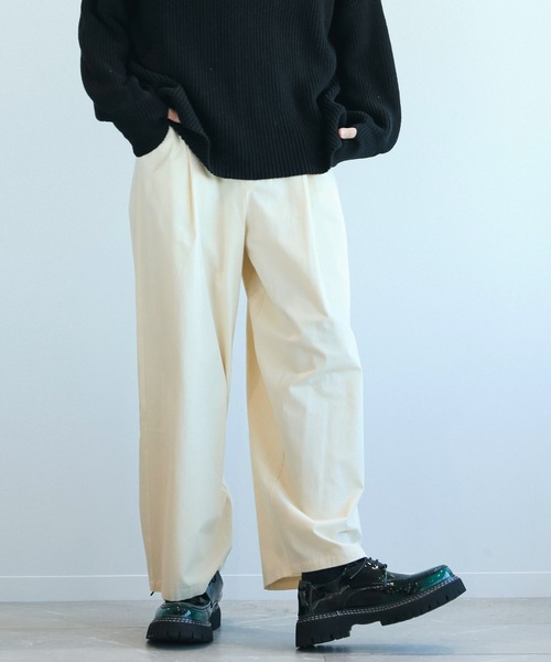 aimoha（アイモハ）の「aimoha men飾りステッチワイドパンツ（スラックス・メンズ・ブラック/ホワイト/ブラウン・MEDIUM/LARGE/X-LARGE）」の20枚目の写真